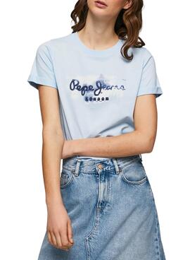 T-Shirt Pepe Jeans Goldie Azul para Mulher