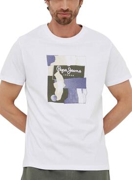 T-Shirt Pepe Jeans Oldwide Branco para Homem