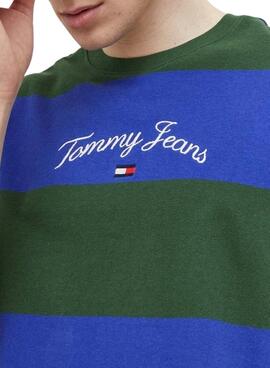 T-Shirt Tommy Jeans Serif Azul Marinho para Homem