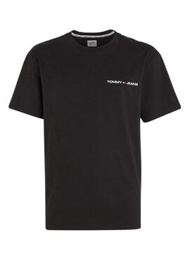 T-Shirt Tommy Jeans Linear Preto para Homem