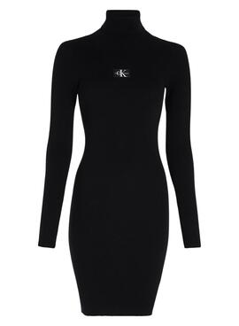 Vestido Calvin Klein Badge Roll Preto para Mulher