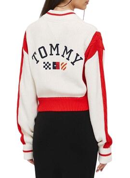 Casaca Tommy Jeans Bombardeiro Branco para Mulher