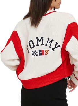 Casaca Tommy Jeans Bombardeiro Branco para Mulher