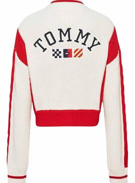 Casaca Tommy Jeans Bombardeiro Branco para Mulher