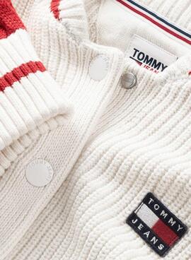 Casaca Tommy Jeans Bombardeiro Branco para Mulher