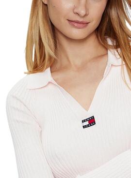 Camisola Tommy Jeans Badge Branco para Mulher