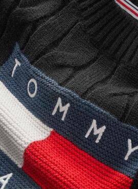 Camisola Tommy Jeans Center Flag Preto para Mulher