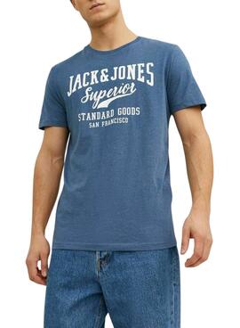 T-Shirt Jack & Jones Logo Azul para Homem