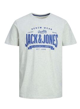 T-Shirt Jack & Jones Logo Branco para Homem