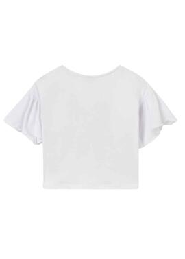 T-Shirt Mayoral Carmin Branco para Menina