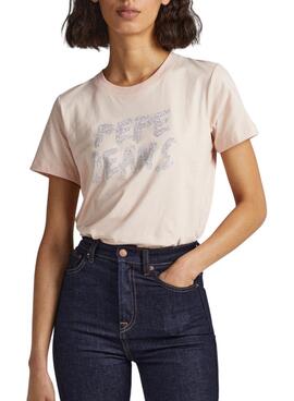 T-Shirt Pepe Jeans Bria Rosa para Mulher
