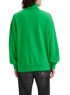 Sweat Levis Relaxed Graphic Zip Verde Homem