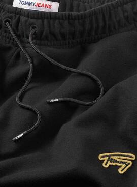 Calças Tommy Jeans Signature Preto para Homem