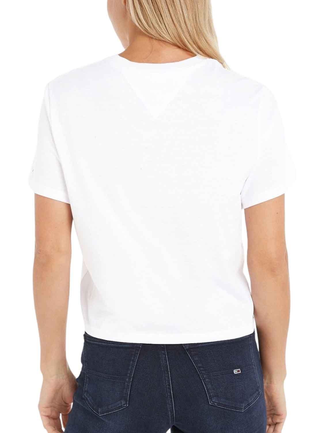 T-Shirt Tommy Jeans Essential Branco para Mulher