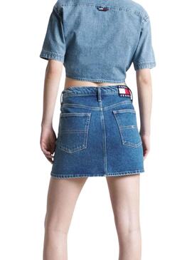 Saia Tommy Jeans Mini Izzie Denim para Mulher