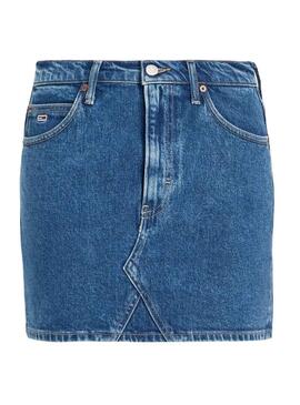 Saia Tommy Jeans Mini Izzie Denim para Mulher