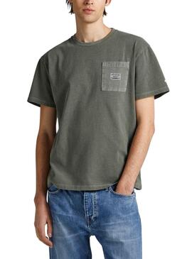 T-Shirt Pepe Jeans Oxford Verde para Homem