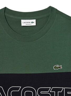 T-Shirt Lacoste Cor Block Verde para Homem