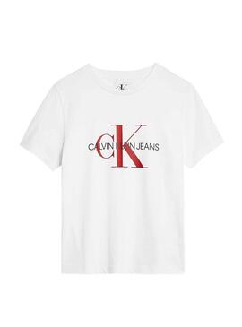 T-Shirt Calvin Klein Monogram Branco Menina