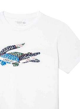 T-Shirt Lacoste Sport Knitted Branco para Homem