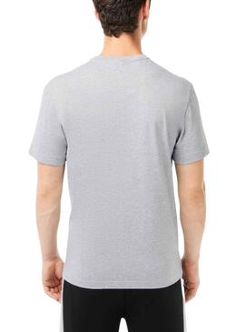 T-Shirt Lacoste Cor Block Cinza para Homem