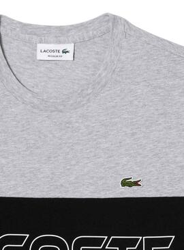 T-Shirt Lacoste Cor Block Cinza para Homem