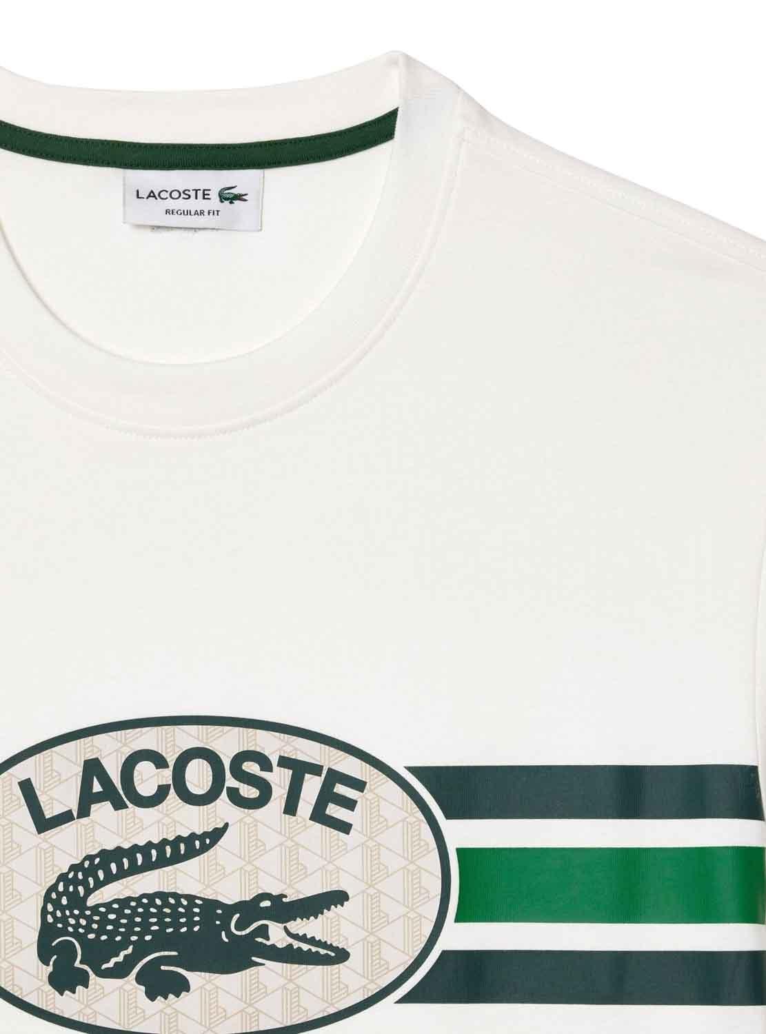 T-Shirt Lacoste Monograma Branco para Homem