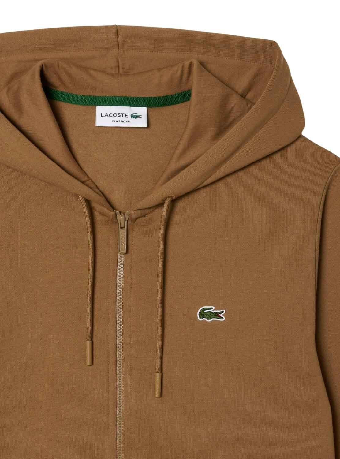 Sweat Lacoste Zíper Marrom para Homem