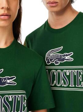 T-Shirt Lacoste Runs Large Verde Homem Mulher