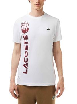 T-Shirt Lacoste Daniil Medvedev Branco Homem