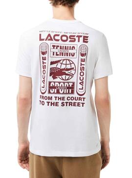 T-Shirt Lacoste Daniil Medvedev Branco Homem