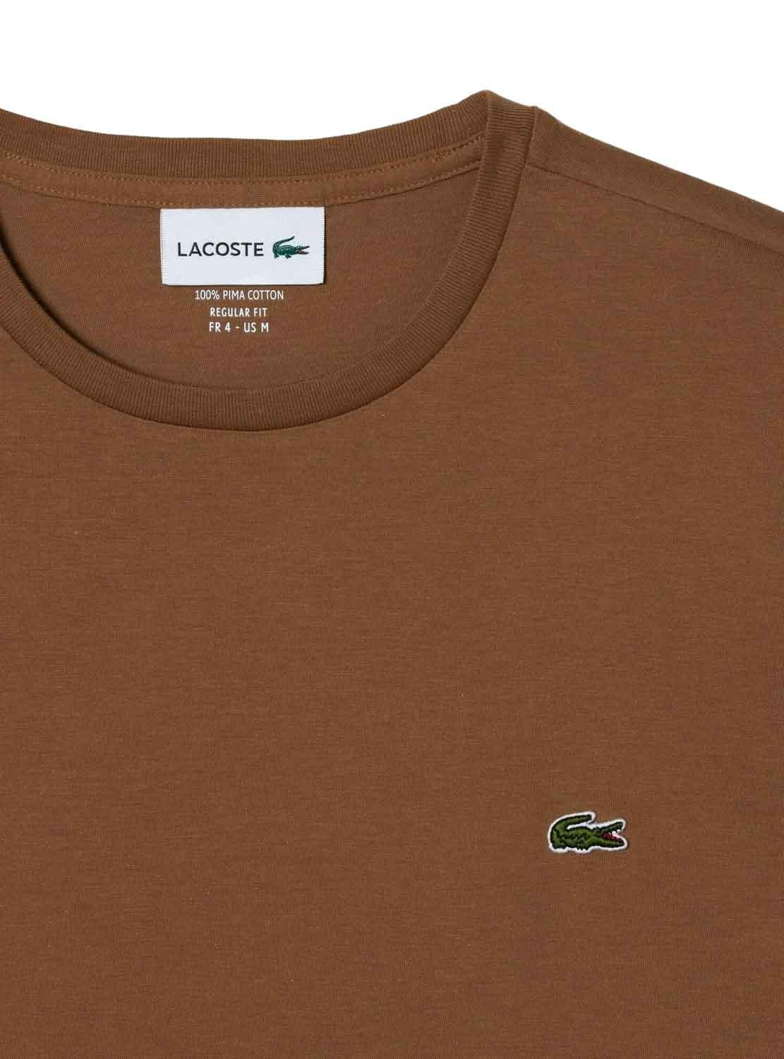 T-Shirt Lacoste Prima Premium Marrom para Homem