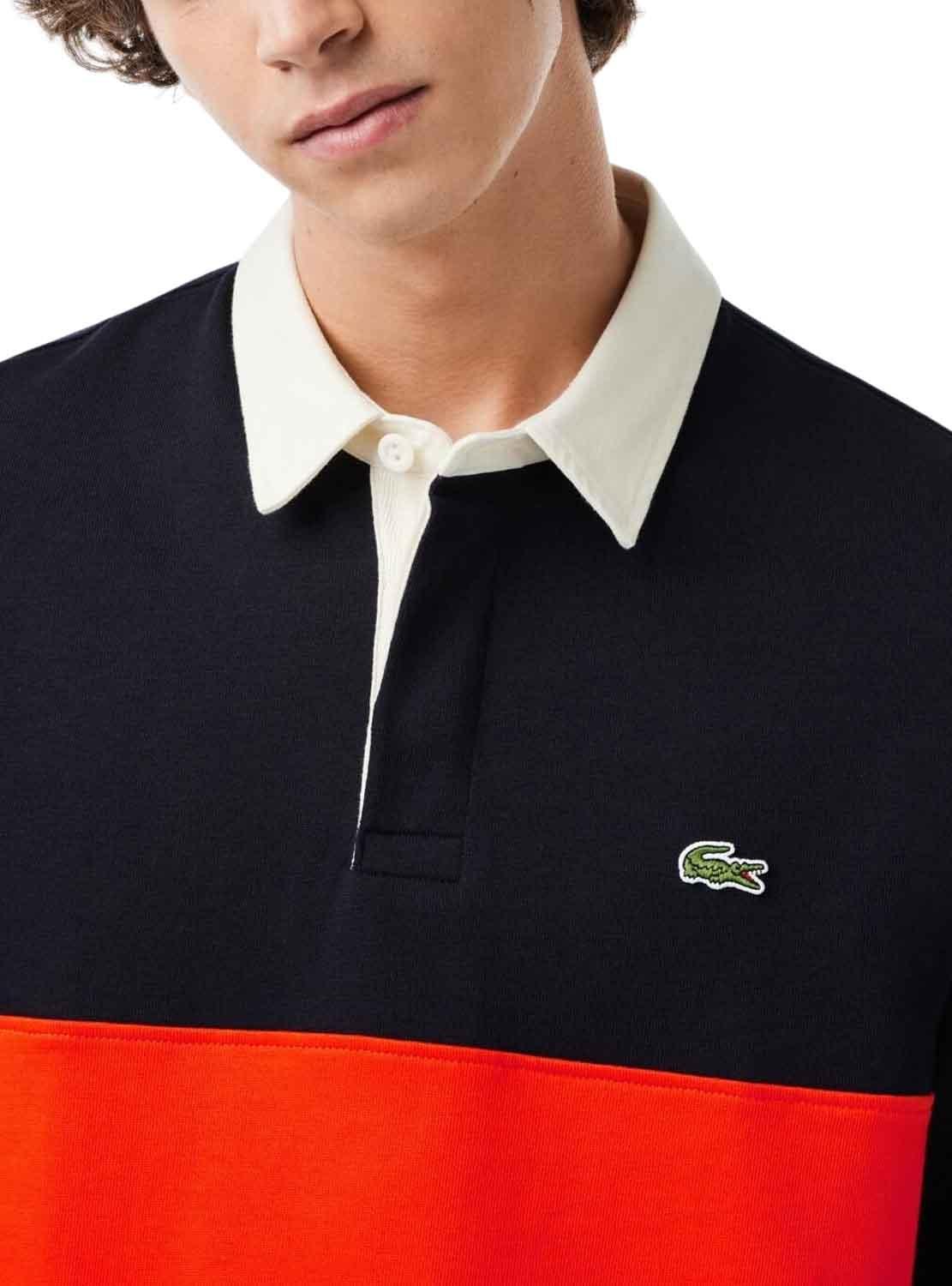 Polo Lacoste Rugby Azul Marinho para Homem