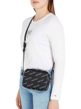 Bolsa Tommy Jeans Deve Camera Print Preto Mulher