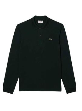 Polo Lacoste Colarinho Mangas Costelas Verde Homem