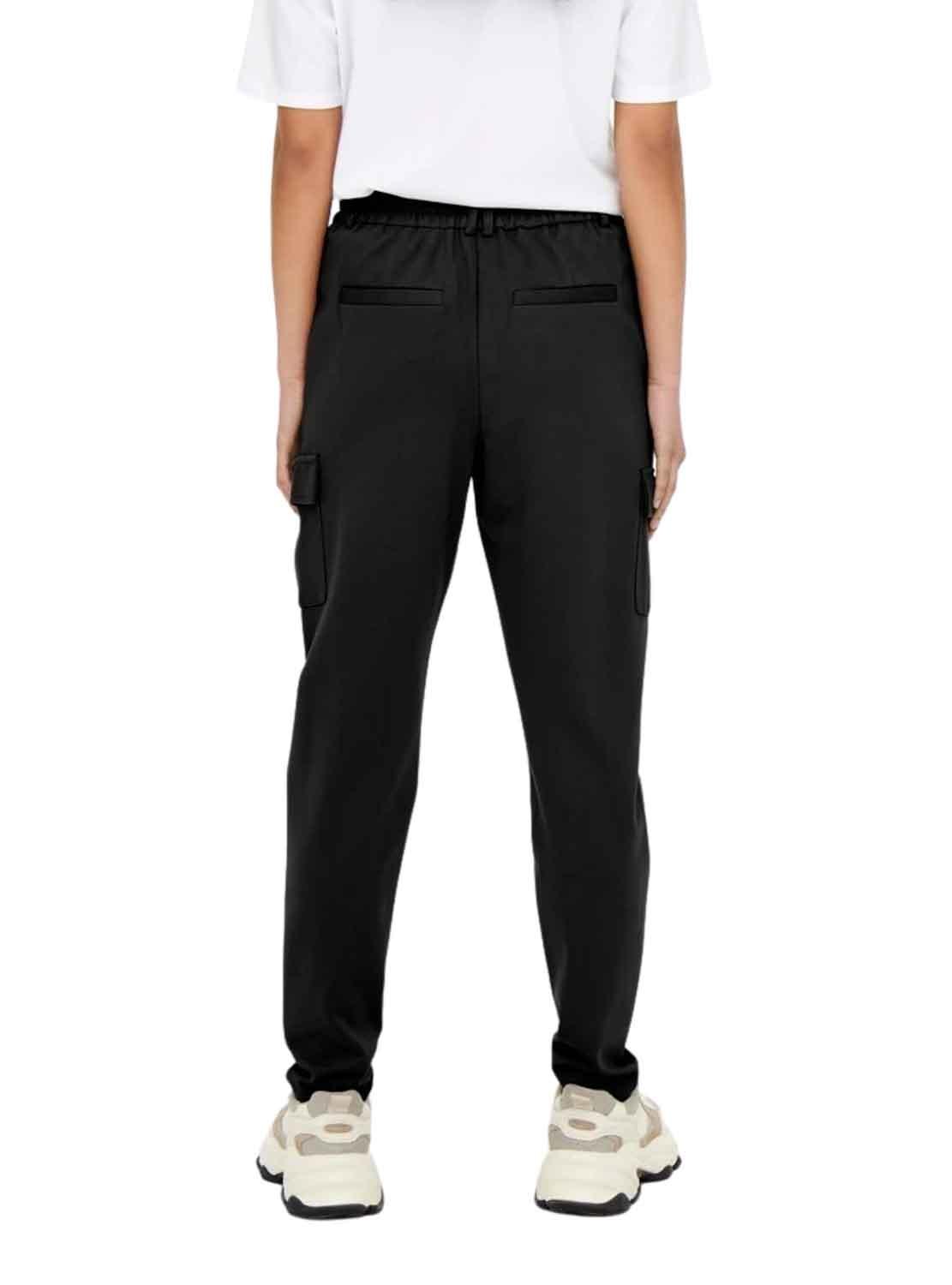 Pantalones Only Cargo Poptrash Preto para Mulher