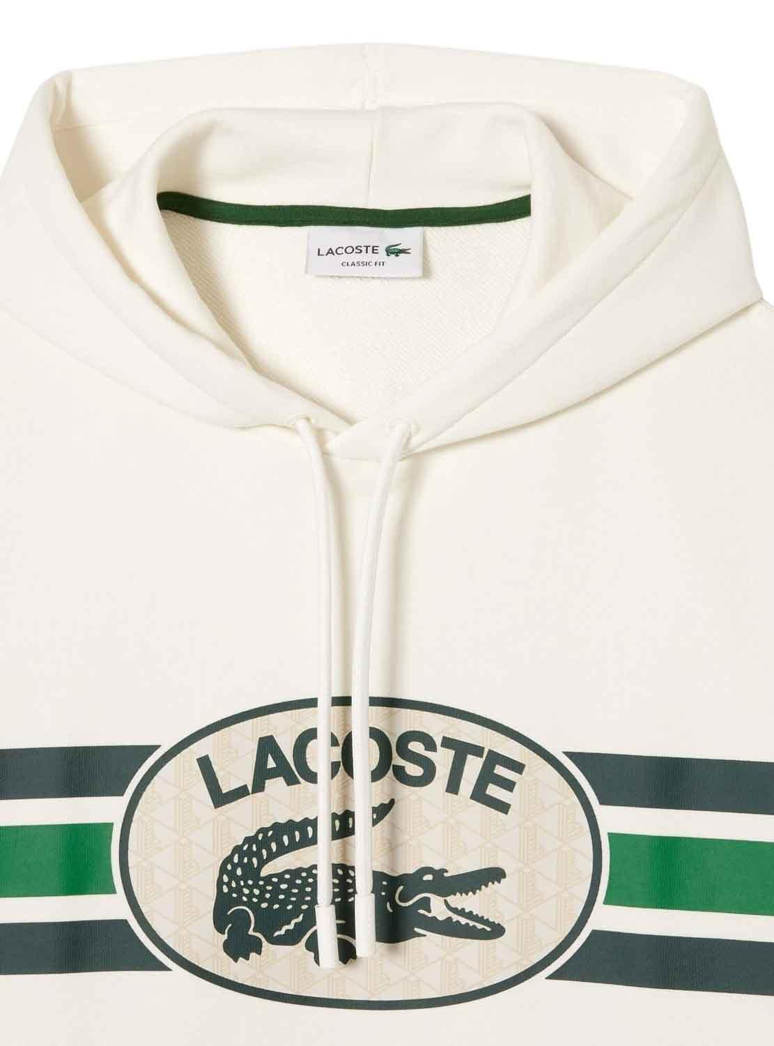 Sweat Lacoste Monograma Branco para Homem