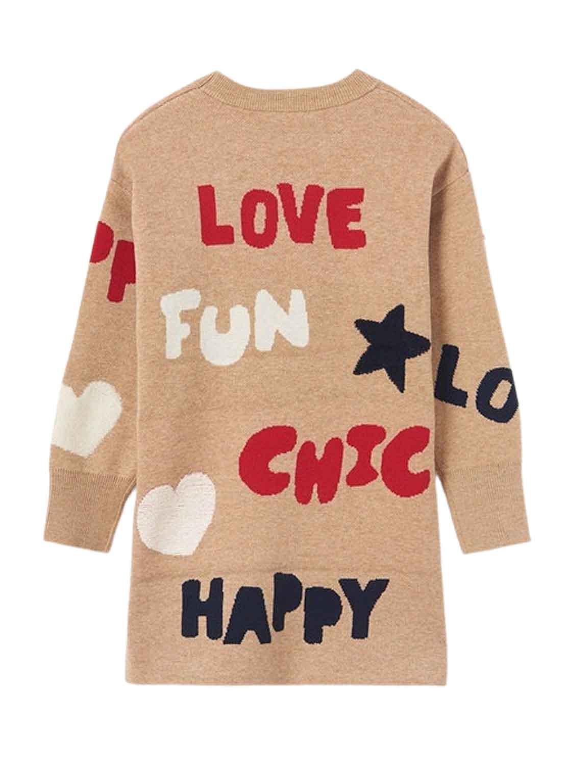 Vestido Mayoral Love Fun Marrom para Menina