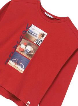 T-Shirt Mayoral Voyage Vermelho para Menina