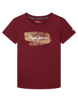 T-Shirt Pepe Jeans Seth Bordeaux para Menino