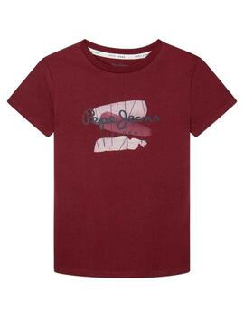 T-Shirt Pepe Jeans Niall Bordeaux para Menino