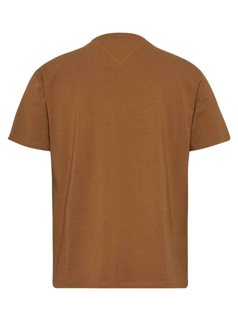 T-Shirt Tommy Jeans Linear Cáqui para Homem