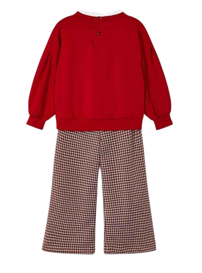 Set Mayoral Calças Knitted Jacquard Vermelho Menina