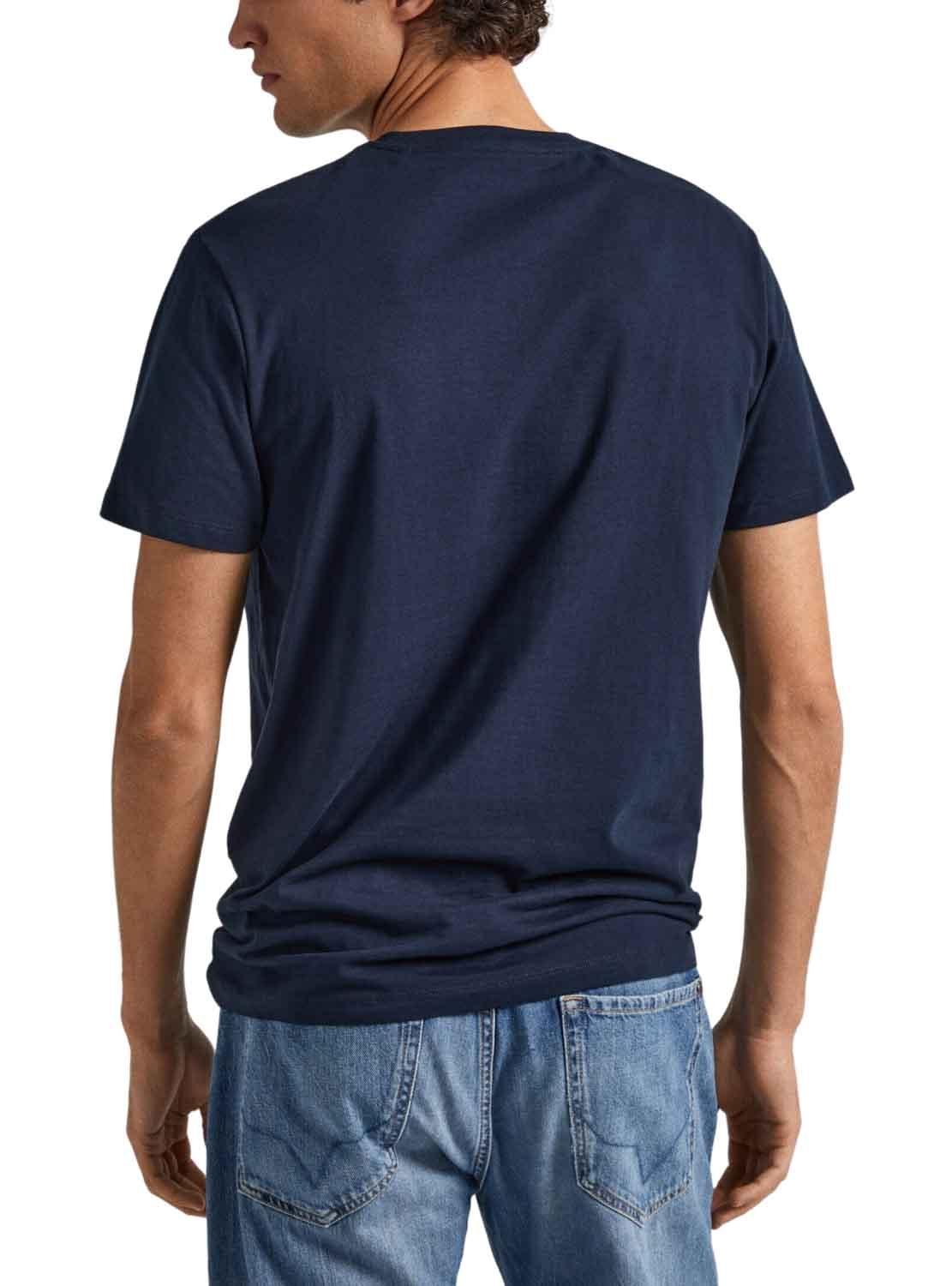 T-Shirt Pepe Jeans Wyatt Azul Azul Marinho para Homem