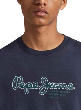 T-Shirt Pepe Jeans Wido Azul Marinho para Homem