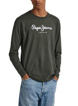 T-Shirt Pepe Jeans Eggo Long Verde para Homem