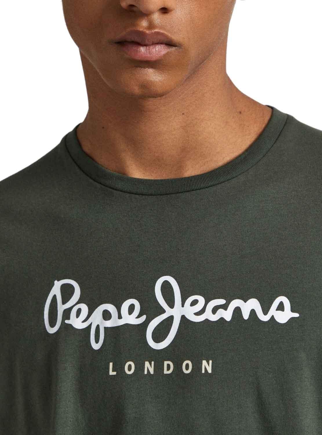 T-Shirt Pepe Jeans Eggo Long Verde para Homem