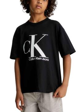 T-Shirt Calvin Klein Marble Preto para Menino