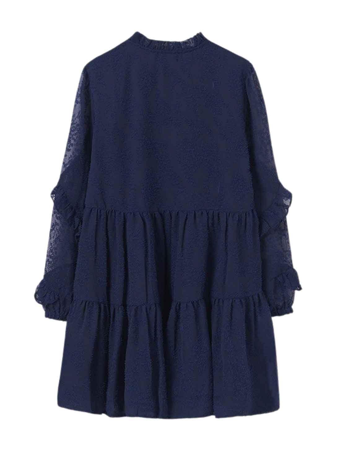 Vestido Mayoral Gasa Fantasia Azul Marinho para Menina