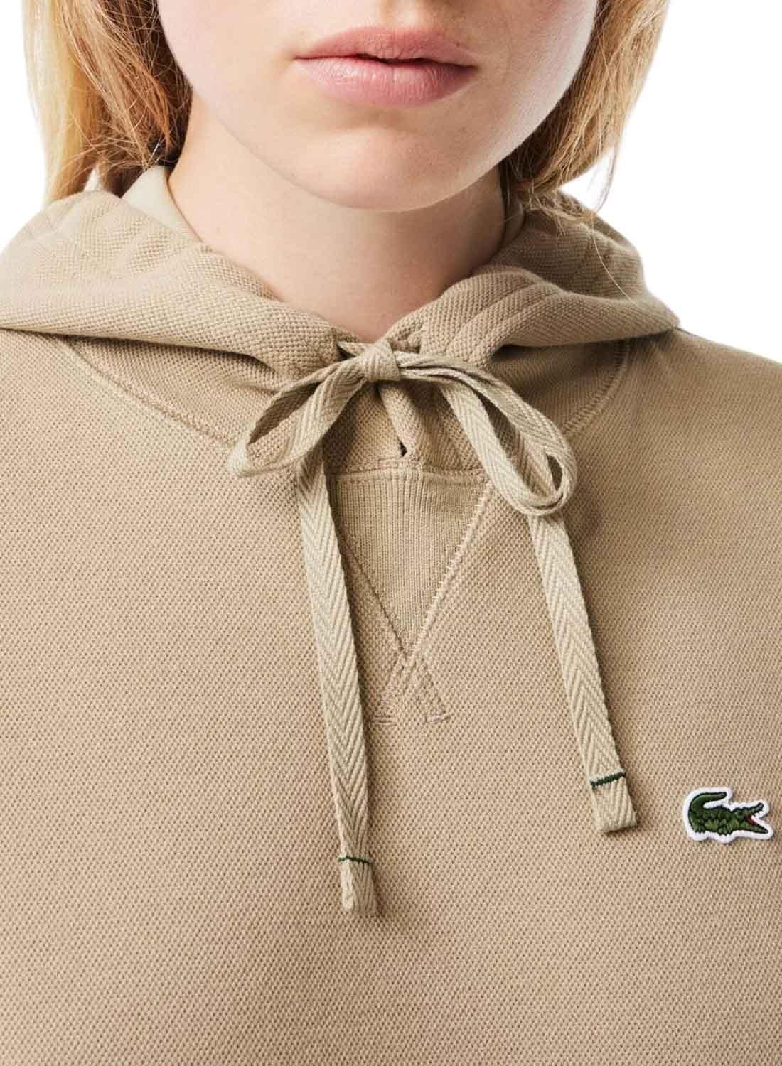 Sweat Lacoste Leão Bege para Mulher